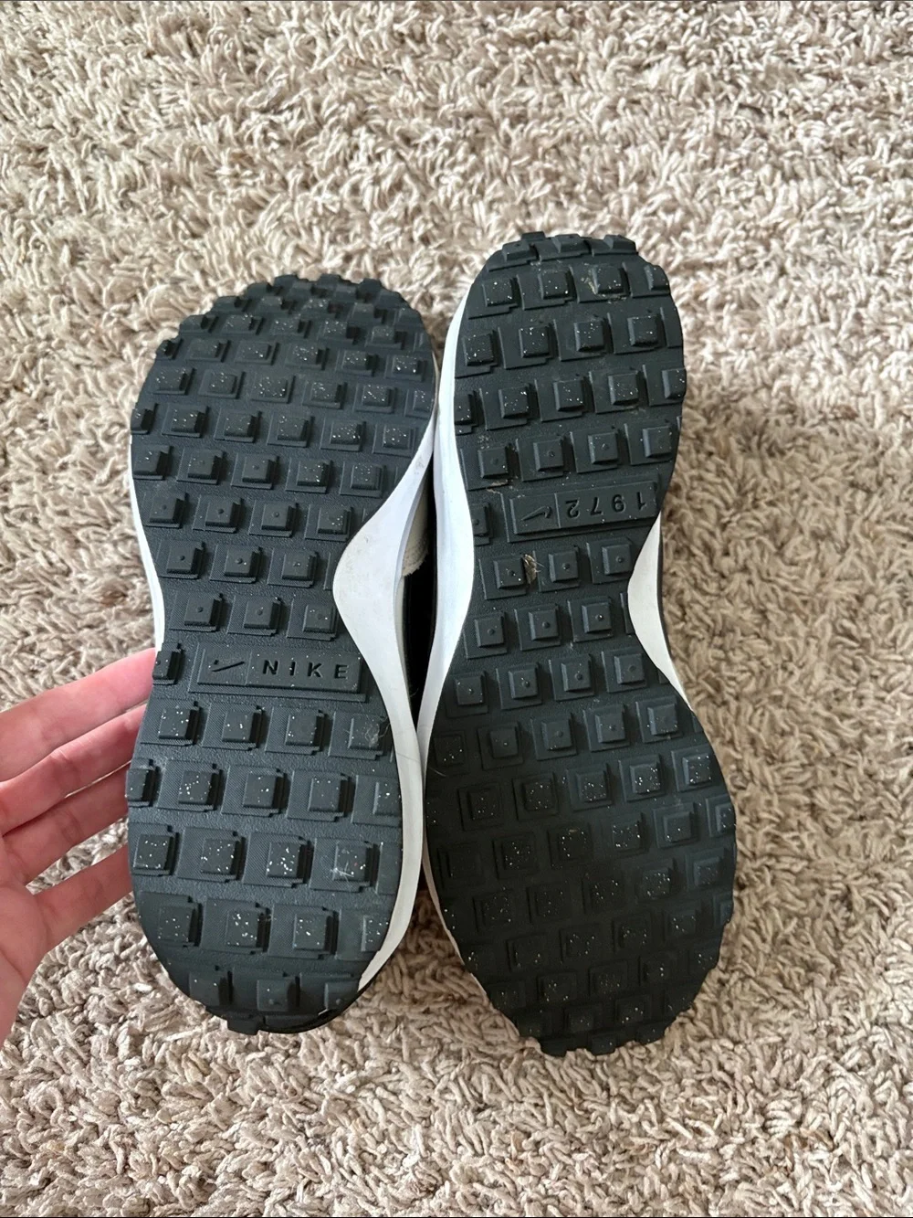 Nike Cream and Black Retro Sneakers